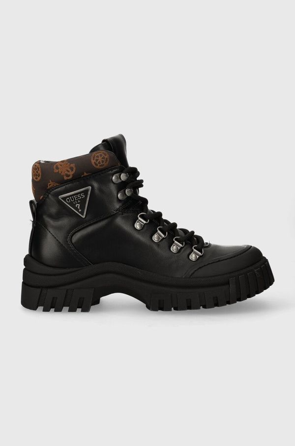 Guess Čizme Guess LOFIRA za žene, boja: crna, s platformom, FL8LOF ELE12