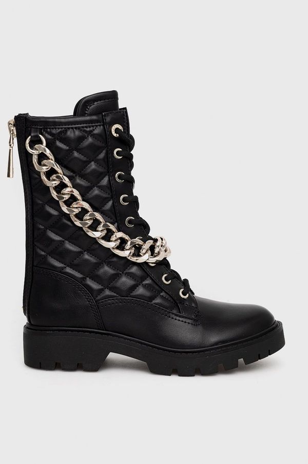 Guess Čizme Guess Riplei za žene, boja: crna, s platformom, FL7RPL LEA10