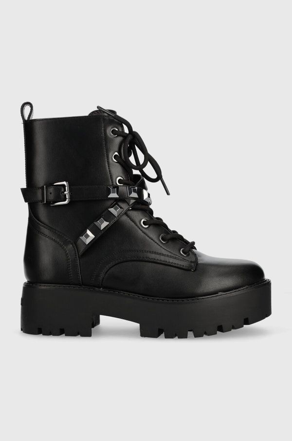Guess Čizme Guess VAIDA za žene, boja: crna, s platformom, FL8VDA ELE10