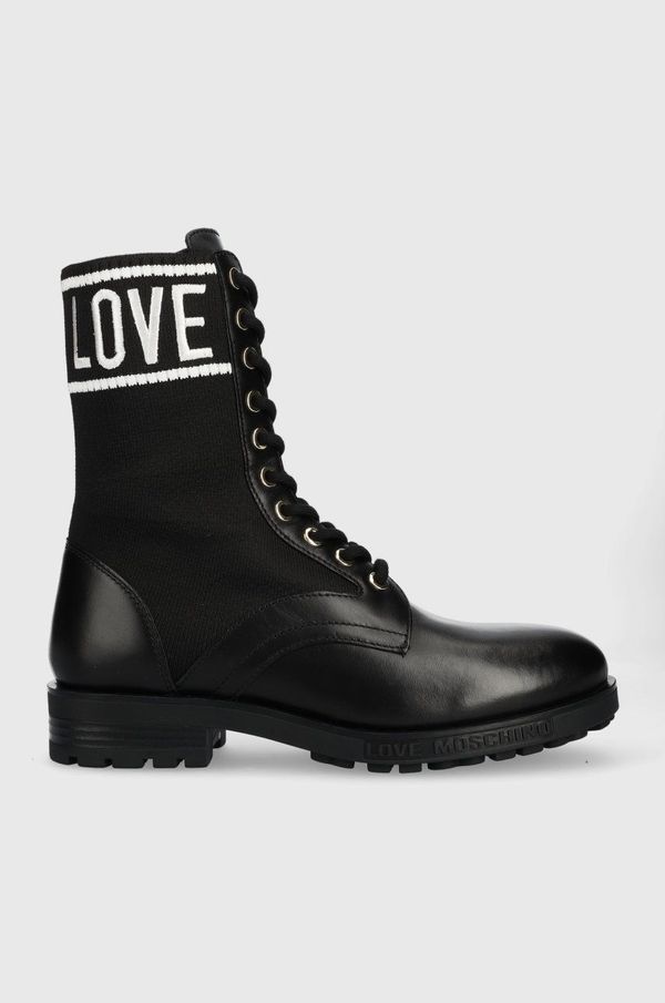 Love Moschino Čizme Love Moschino za žene, boja: crna, ravna potpetica