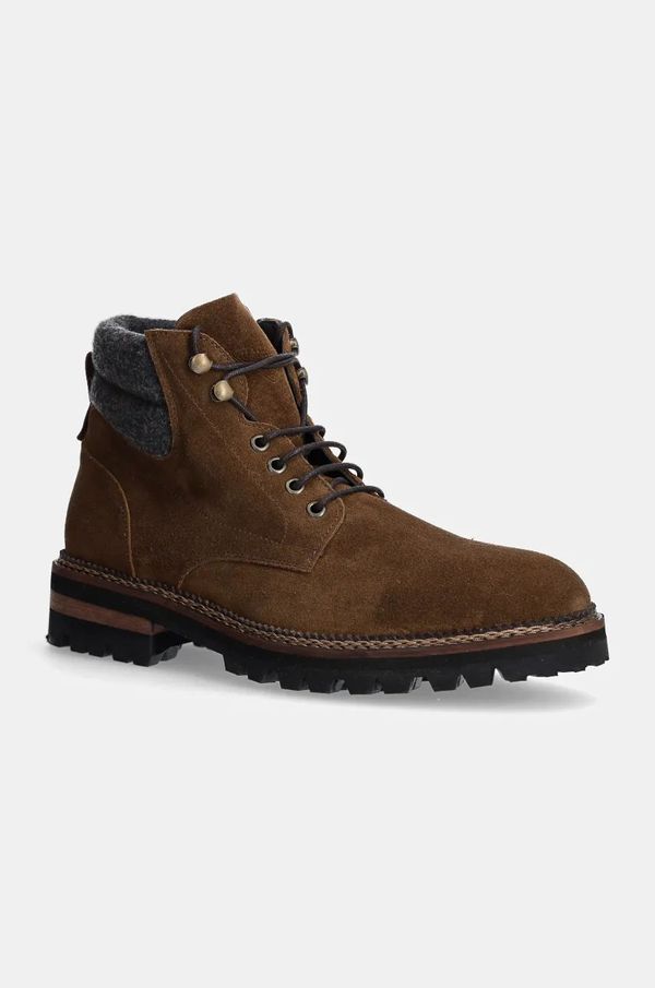 Hackett London Čizme od brušene kože Hackett London RANGE TRACK za muškarce, boja: smeđa, HMS21424