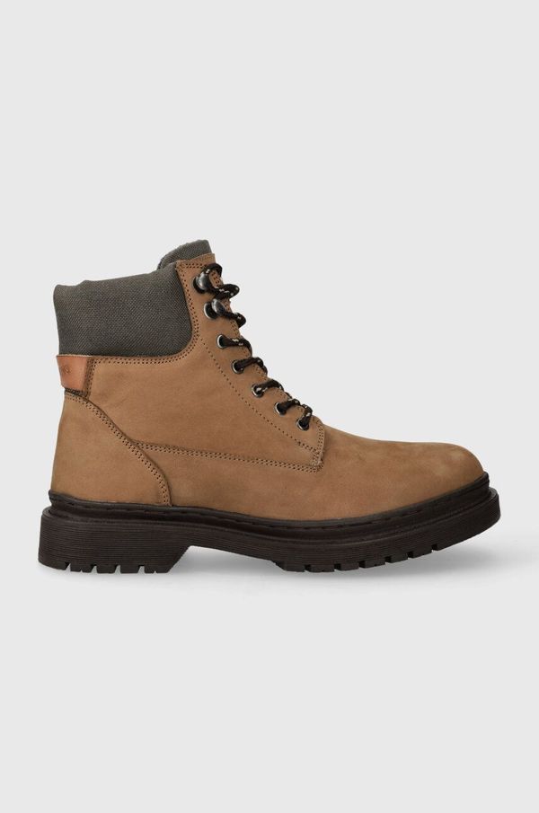 Pepe Jeans Čizme od brušene kože Pepe Jeans HARRY BOOT za muškarce, boja: smeđa, PMS50236