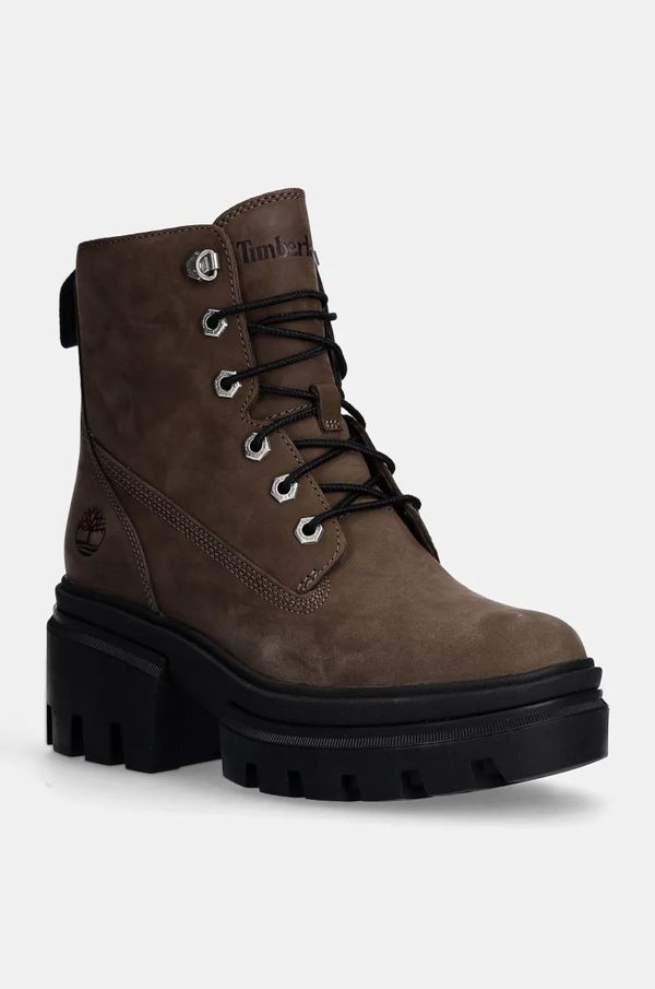 Timberland Čizme od nubuk kože Timberland Everleigh boja: smeđa, s debelom potpeticom, TB0A2EGSEM51