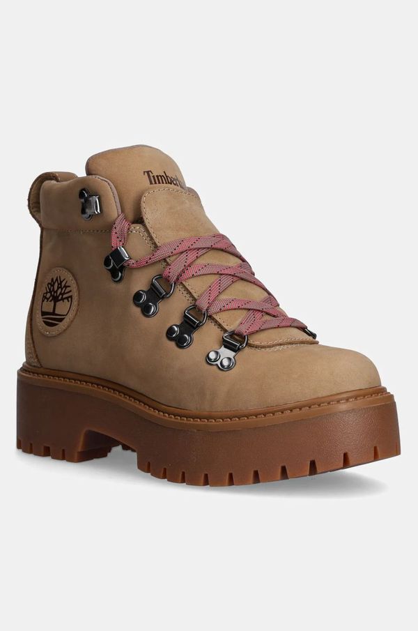 Timberland Čizme od nubuk kože Timberland Stone Street boja: smeđa, s platformom, TB0A27VJEN31
