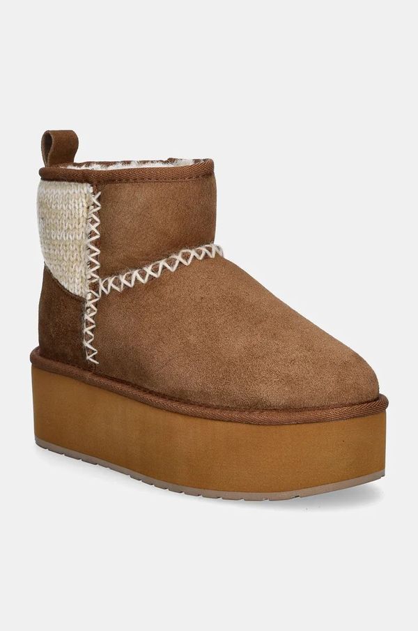Emu Australia Čizme za snijeg od brušene kože Emu Australia Stinger Knit Flatform boja: smeđa, W13143.CHES
