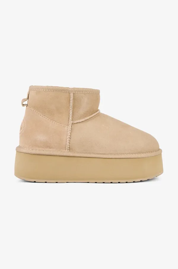 Emu Australia Čizme za snijeg od brušene kože Emu Australia Stinger Micro Flatform boja: bež, W13082 Sand