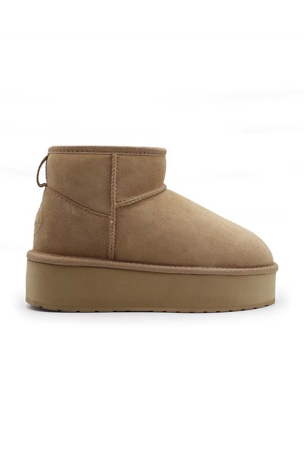 Emu Australia Čizme za snijeg od brušene kože Emu Australia Stinger Micro Flatform boja: bež, W13082.ALMO