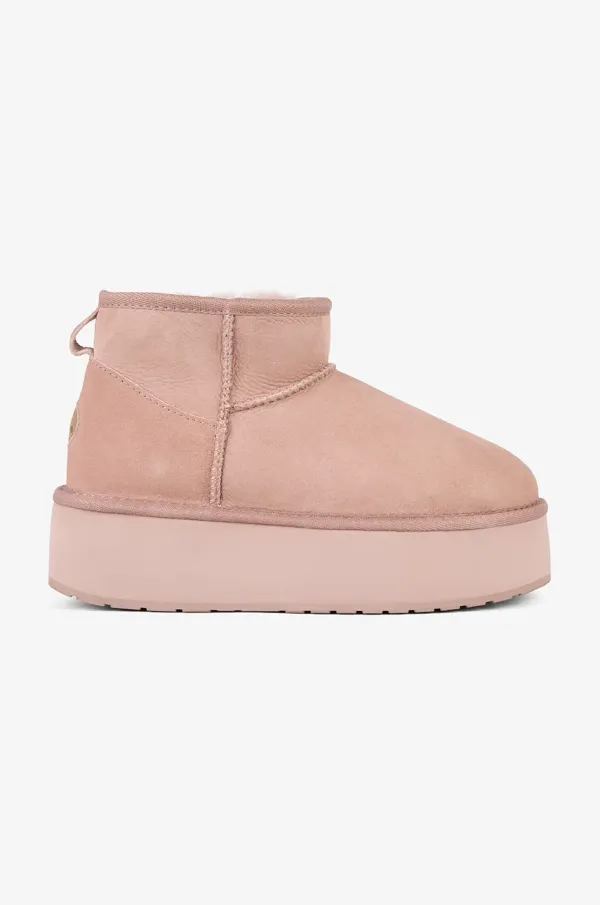 Emu Australia Čizme za snijeg od brušene kože Emu Australia Stinger Micro Flatform boja: ružičasta, W13082 Cameo Rose
