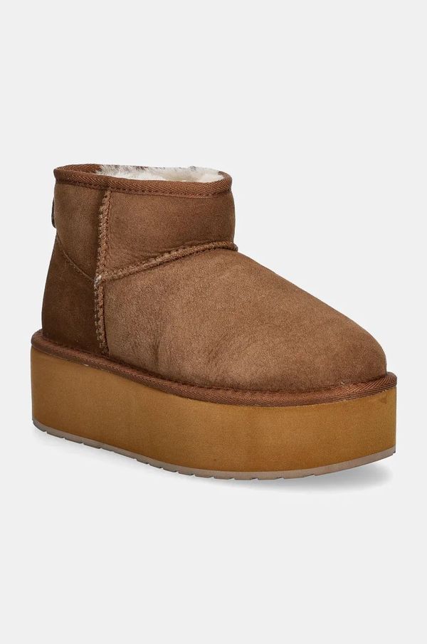Emu Australia Čizme za snijeg od brušene kože Emu Australia Stinger Micro Flatform boja: smeđa, W13082.CHES