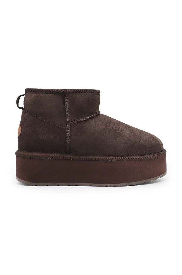 Emu Australia Čizme za snijeg od brušene kože Emu Australia Stinger Micro Flatform boja: smeđa, W13082.CHOC