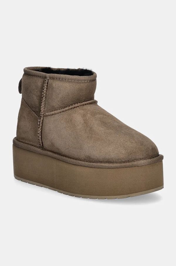 Emu Australia Čizme za snijeg od brušene kože Emu Australia Stinger Micro Flatform boja: smeđa, W13082.CORI