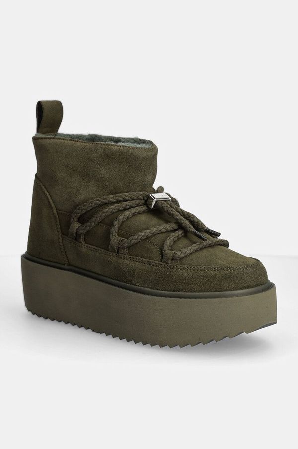 Inuikii Čizme za snijeg od brušene kože Inuikii Classic Low Platform boja: zelena, 75204-004