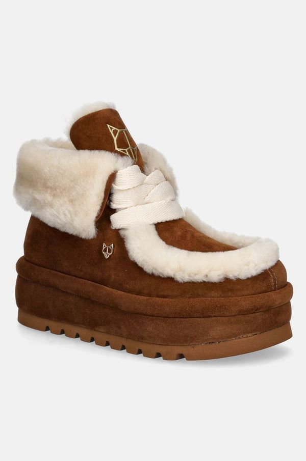 Naked Wolfe Čizme za snijeg od brušene kože Naked Wolfe Bambi boja: bež, Bambi Suede Shearling Tan