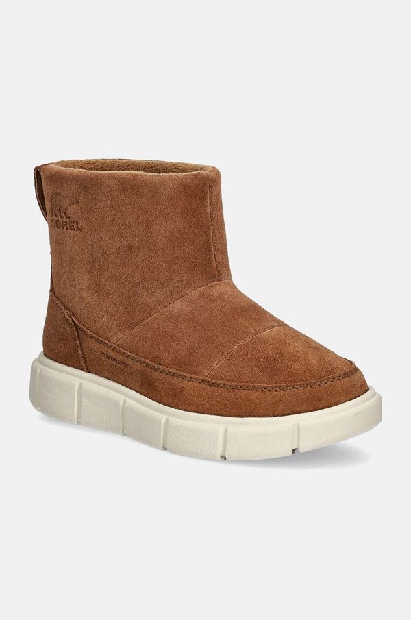 Sorel Čizme za snijeg od brušene kože Sorel SOREL EXPLORER III SLIP boja: smeđa, 2077971242
