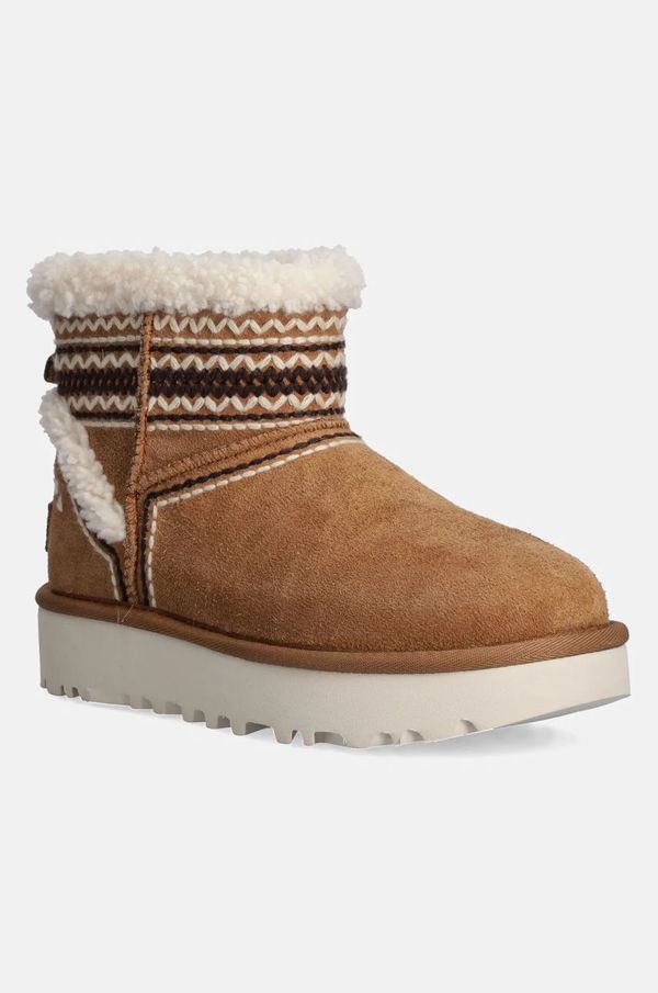 Ugg Čizme za snijeg od brušene kože UGG Classic Mini Atherson boja: smeđa, 1158281-CHE