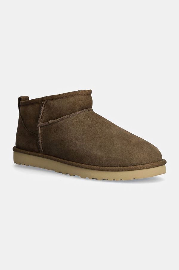 Ugg Čizme za snijeg od brušene kože UGG Classic Ultra Mini boja: smeđa, 1137391-HCK