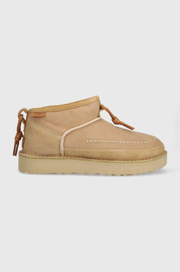 Ugg Čizme za snijeg od brušene kože UGG Ultra Mini Crafted Regenerate boja: bež, 1152953