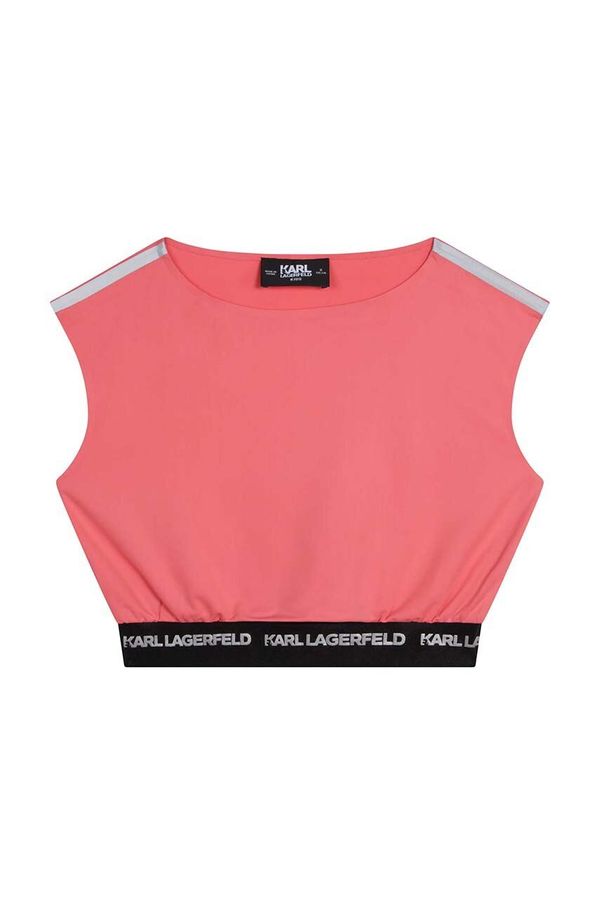 Karl Lagerfeld Dječja bluza Karl Lagerfeld boja: ružičasta, glatka