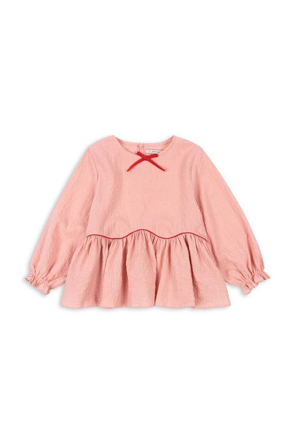 Konges Sløjd Dječja bluza Konges Sløjd AVA BLOUSE GOTS boja: ružičasta, bez uzorka, KS101762