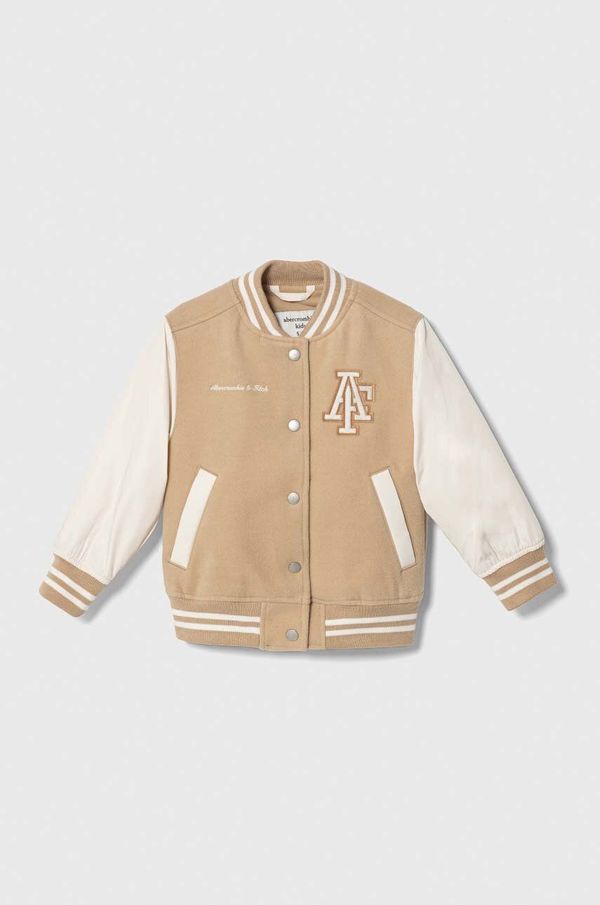 Abercrombie & Fitch Dječja bomber jakna Abercrombie & Fitch boja: bež