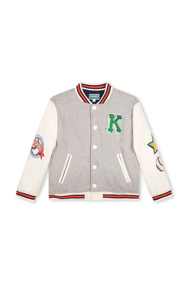 Kenzo kids Dječja bomber jakna Kenzo Kids boja: siva