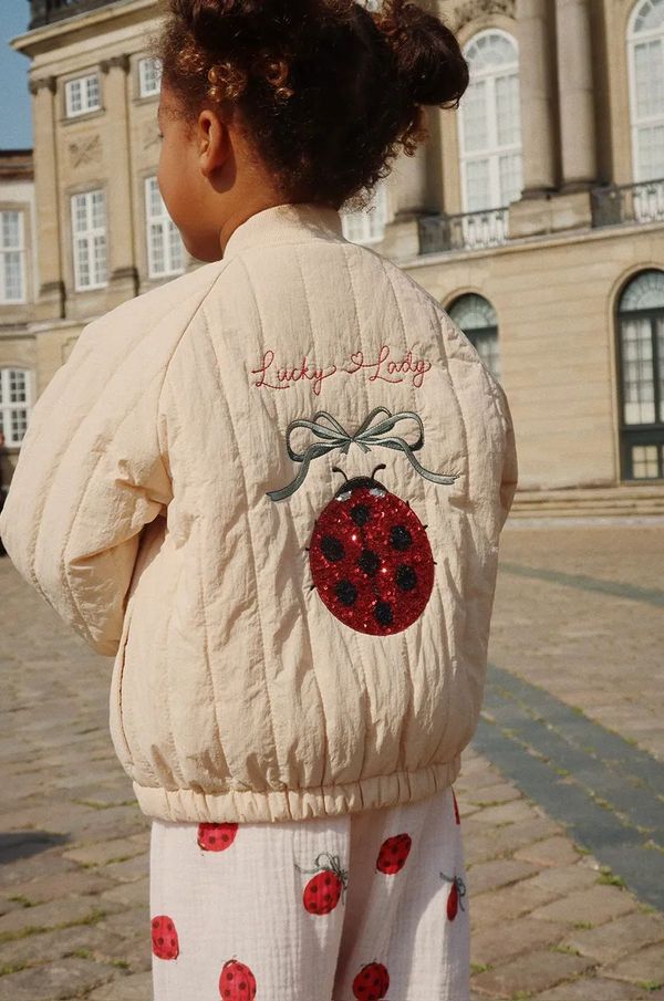 Konges Sløjd Dječja bomber jakna Konges Sløjd JUNO SEQUIN BOMBER JACKET boja: bež, KS102220