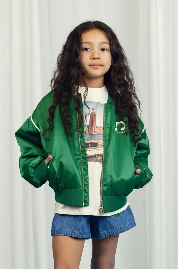 Mini Rodini Dječja bomber jakna Mini Rodini Note boja: zelena, 2521010375