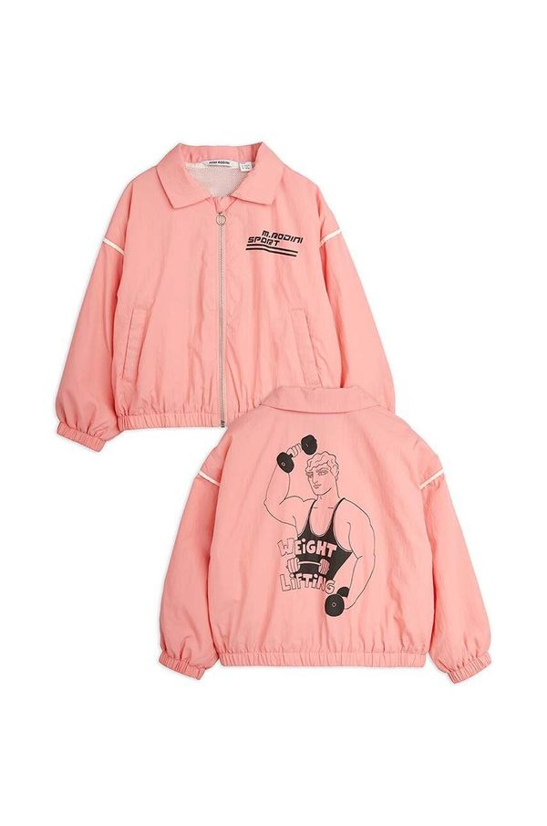 Mini Rodini Dječja bomber jakna Mini Rodini Weight lifting boja: ružičasta