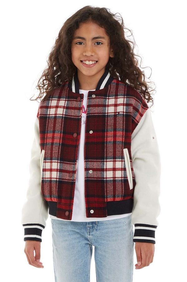 Tommy Hilfiger Dječja bomber jakna s dodatkom vune Tommy Hilfiger boja: crvena