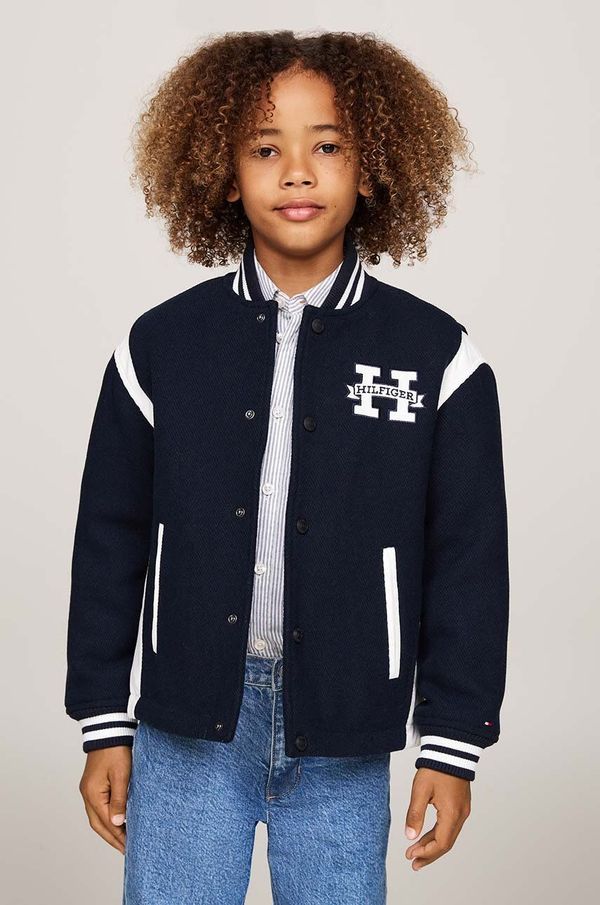 Tommy Hilfiger Dječja bomber jakna s dodatkom vune Tommy Hilfiger boja: tamno plava, KB0KB09089