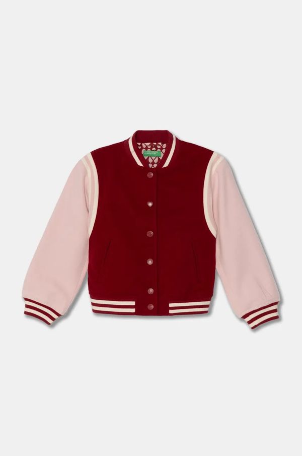 United Colors of Benetton Dječja bomber jakna s dodatkom vune United Colors of Benetton boja: bordo, 20PYCN04P