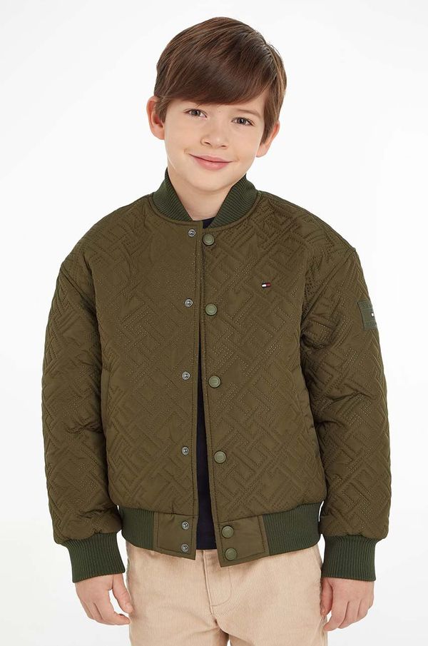 Tommy Hilfiger Dječja bomber jakna Tommy Hilfiger boja: zelena