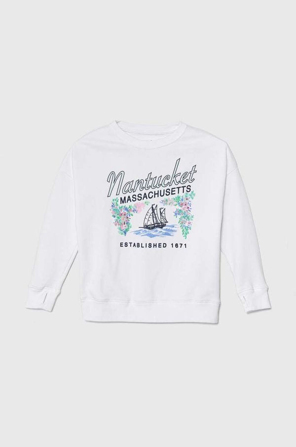 Abercrombie & Fitch Dječja dukserica Abercrombie & Fitch boja: bijela, s tiskom