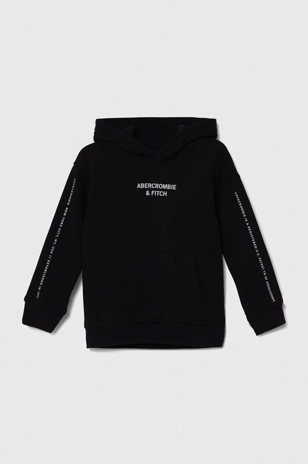 Abercrombie & Fitch Dječja dukserica Abercrombie & Fitch boja: crna, s kapuljačom, s tiskom