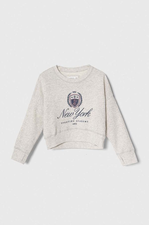 Abercrombie & Fitch Dječja dukserica Abercrombie & Fitch boja: siva, s aplikacijom