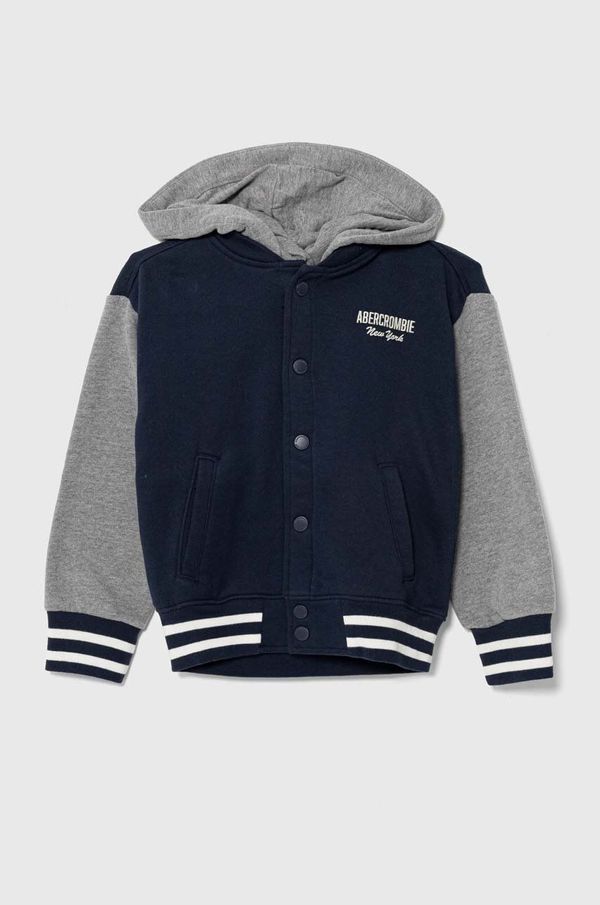 Abercrombie & Fitch Dječja dukserica Abercrombie & Fitch boja: tamno plava, s kapuljačom, s uzorkom