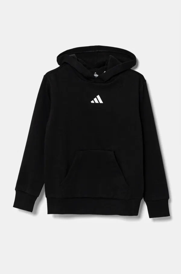 adidas Dječja dukserica adidas boja: crna, s kapuljačom, bez uzorka, JC9772