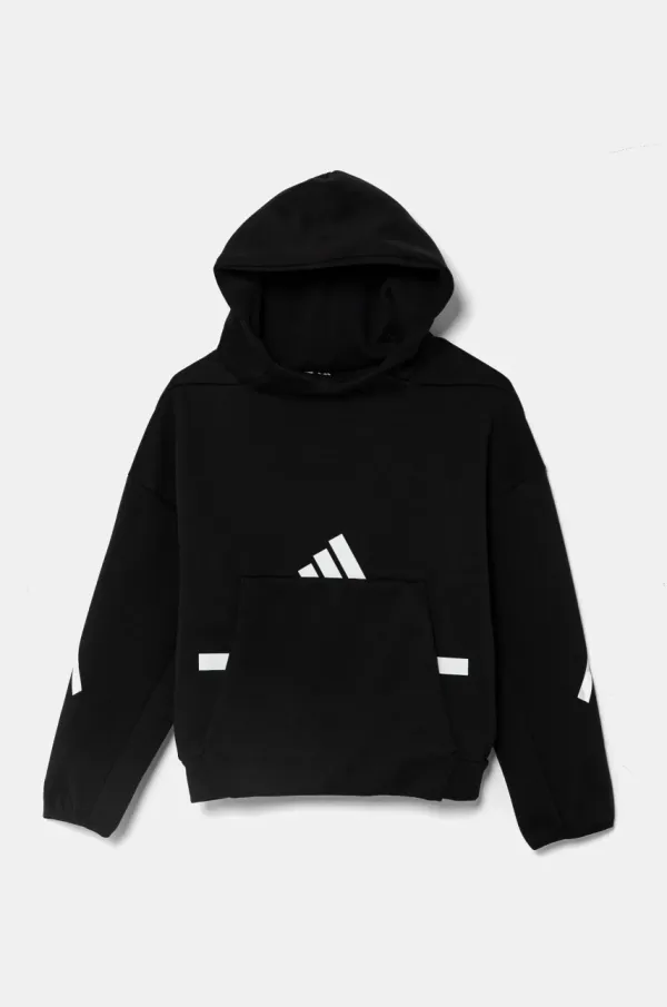 adidas Dječja dukserica adidas boja: crna, s kapuljačom, s tiskom, IS6916