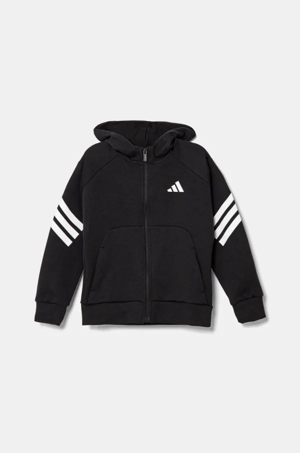 adidas Dječja dukserica adidas boja: crna, s kapuljačom, s tiskom, JJ4801