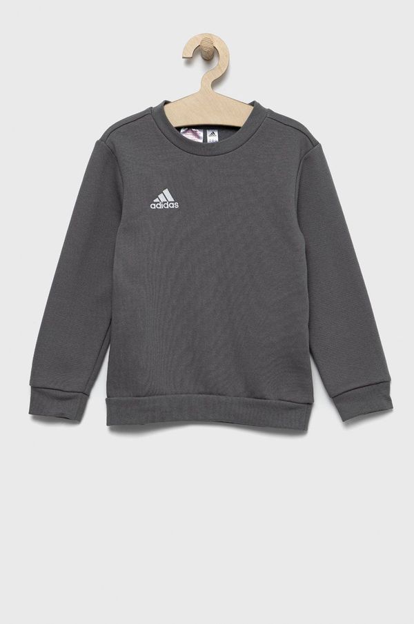 adidas Dječja dukserica adidas boja: siva, glatka