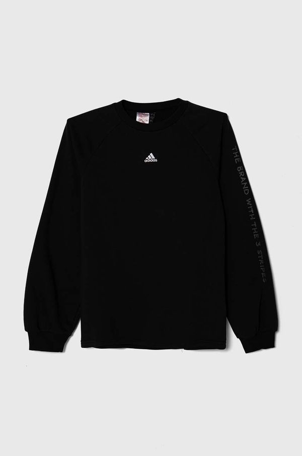 adidas Dječja dukserica adidas JGAM CREW boja: crna, s tiskom, IV7045