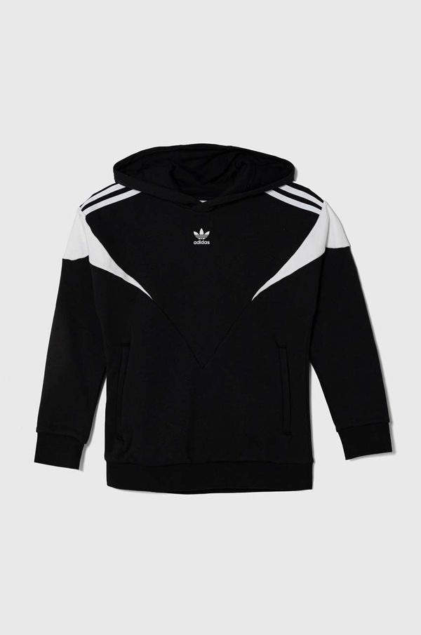 adidas Originals Dječja dukserica adidas Originals boja: crna, s kapuljačom, s uzorkom