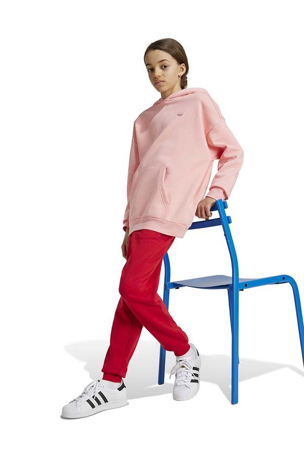 adidas Originals Dječja dukserica adidas Originals HOODIE boja: ružičasta, s kapuljačom, bez uzorka, IY9554