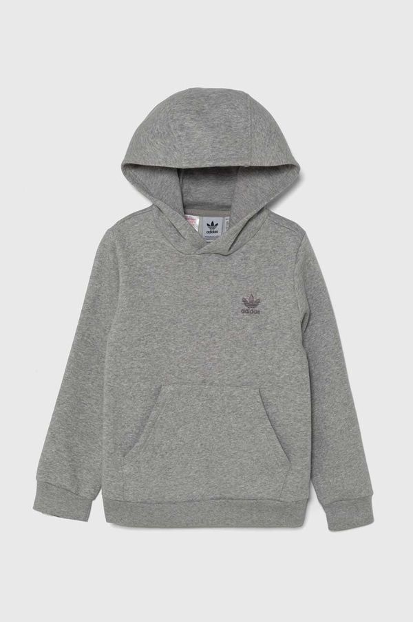 adidas Originals Dječja dukserica adidas Originals HOODIE boja: siva, s kapuljačom, melanž, IX5285