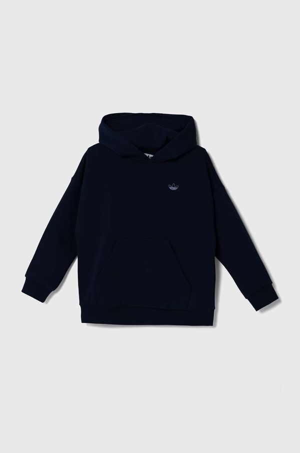 adidas Originals Dječja dukserica adidas Originals HOODIE boja: tamno plava, s kapuljačom, bez uzorka, IX6843