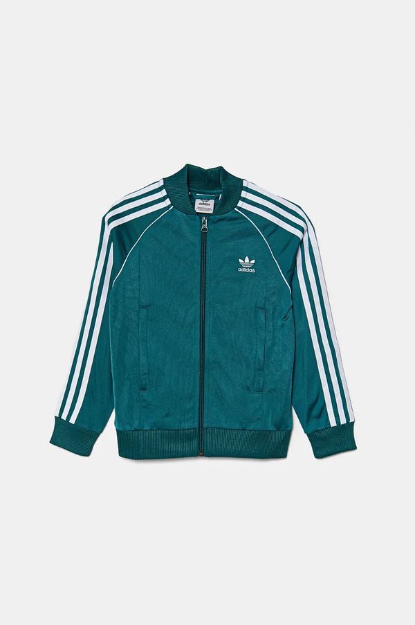 adidas Originals Dječja dukserica adidas Originals SST TRACK TOP boja: zelena, s aplikacijom, IY7452