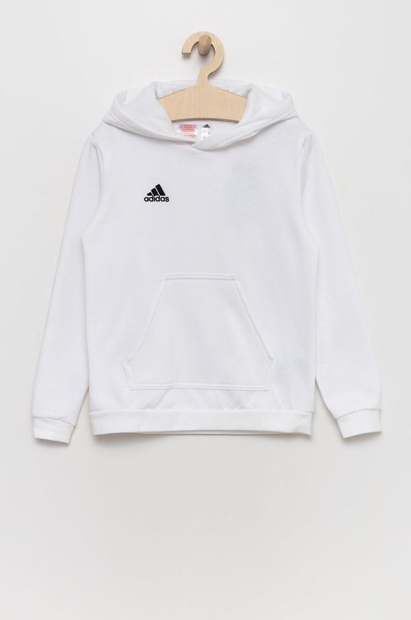 adidas Performance Dječja dukserica adidas Performance boja: bijela, s kapuljačom, glatka