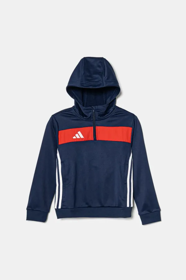 adidas Performance Dječja dukserica adidas Performance boja: tamno plava, s kapuljačom, s uzorkom, JD3054