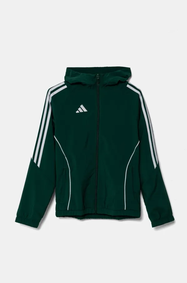 adidas Performance Dječja dukserica adidas Performance boja: zelena, s kapuljačom, s uzorkom, IM8796