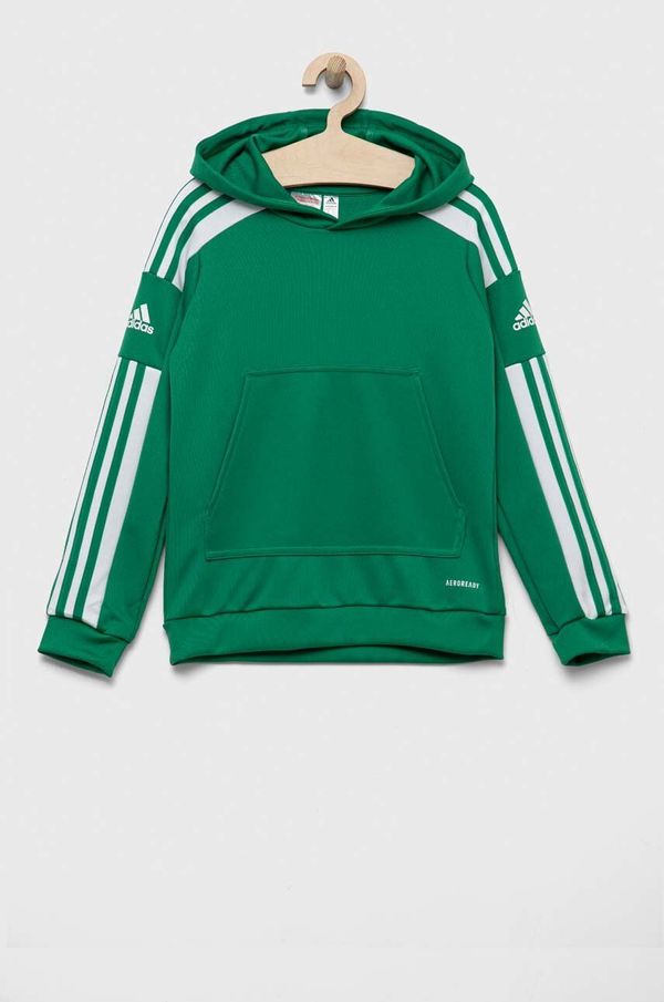 adidas Performance Dječja dukserica adidas Performance boja: zelena, s kapuljačom, s uzorkom